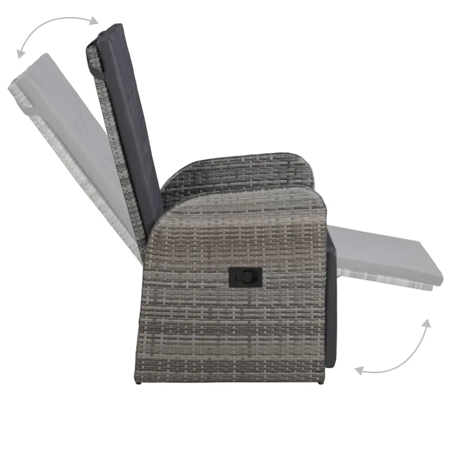 Ensemble à manger de jardin 5 pcs Gris - 10