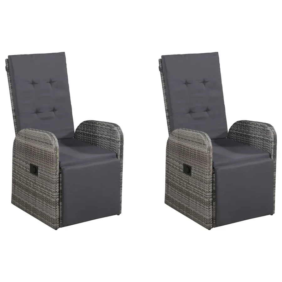 Ensemble à manger de jardin 5 pcs Gris - 8