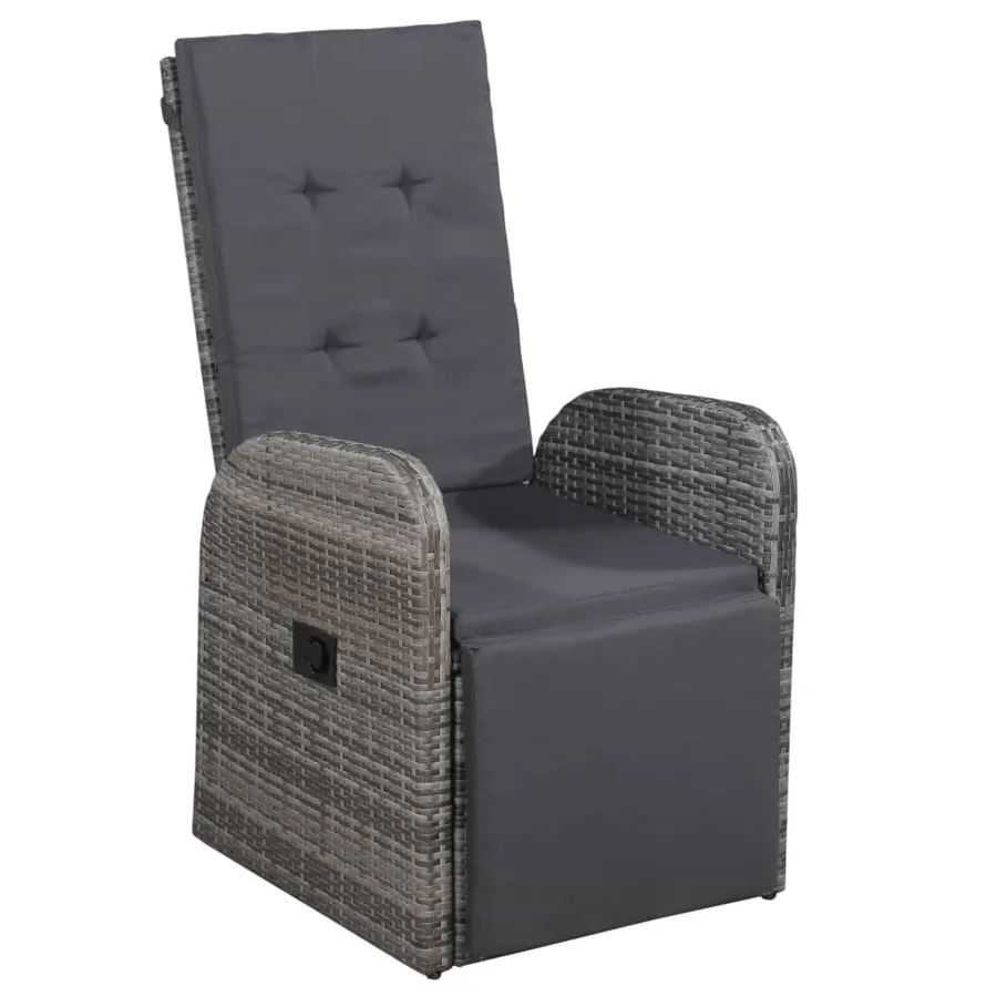 Ensemble à manger de jardin 5 pcs Gris - 9