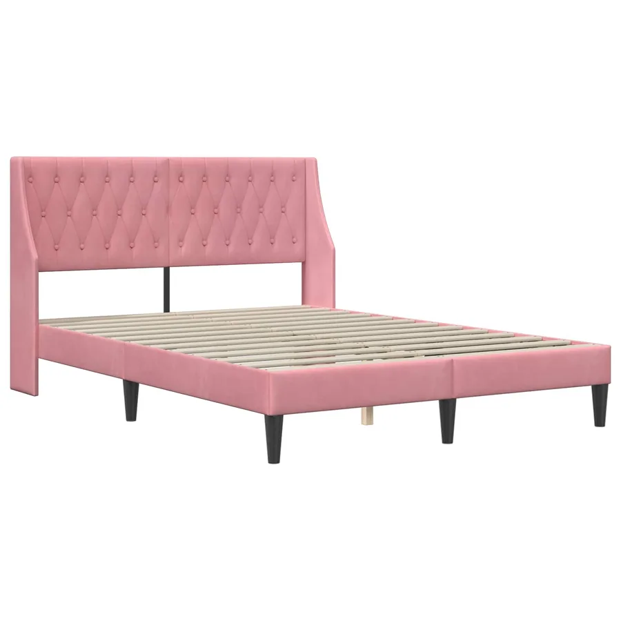 Cadre de lit avec matelas Rose 180 x 200 cm Velours - 4