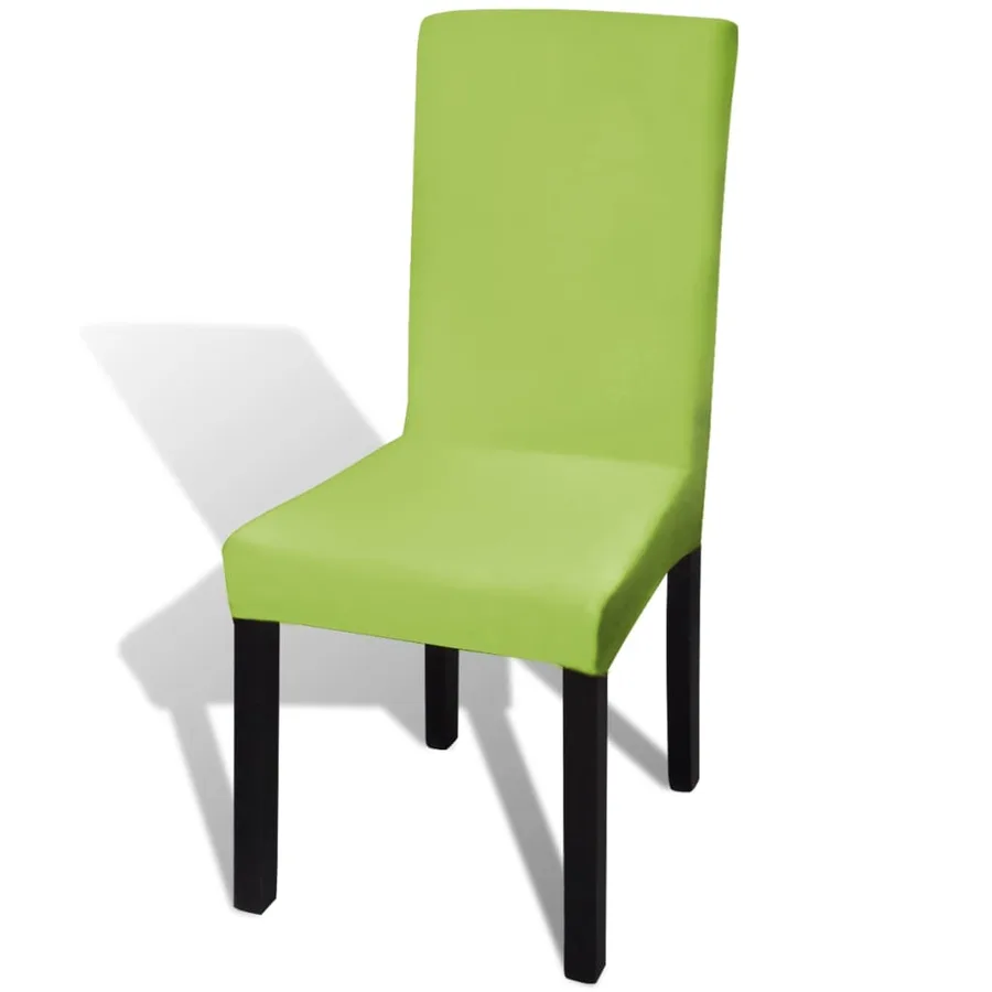 Housse de chaise droite extensible 6 pcs vert - 2
