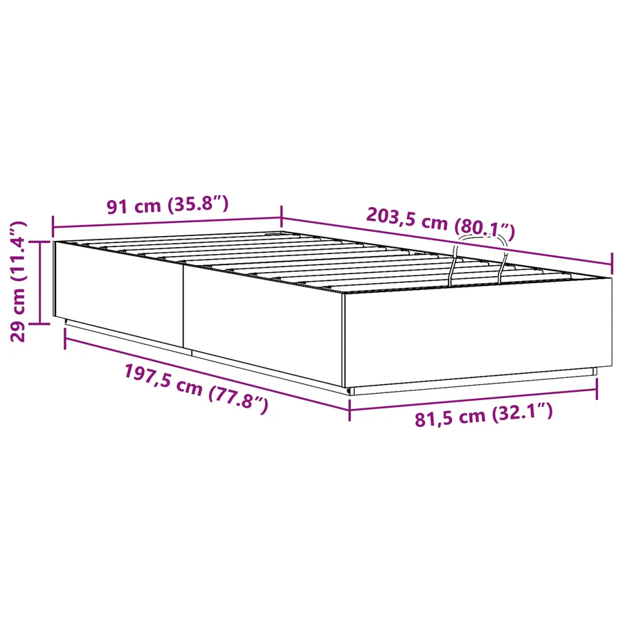 Cadre de lit ottoman avec rangement Blanc 90 x 200 cm - 12