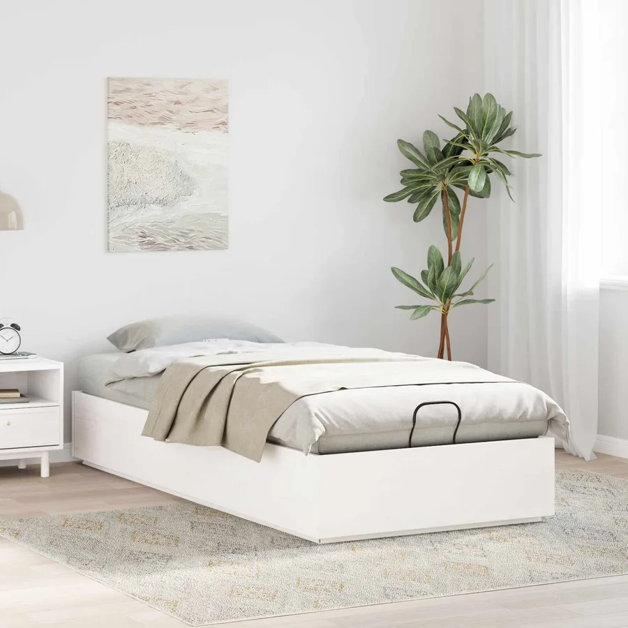 Cadre de lit ottoman avec rangement Blanc 90 x 200 cm - 4