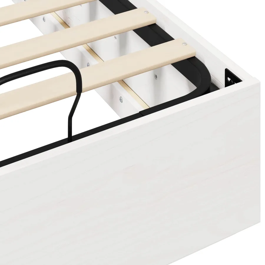 Cadre de lit ottoman avec rangement Blanc 90 x 200 cm - 8