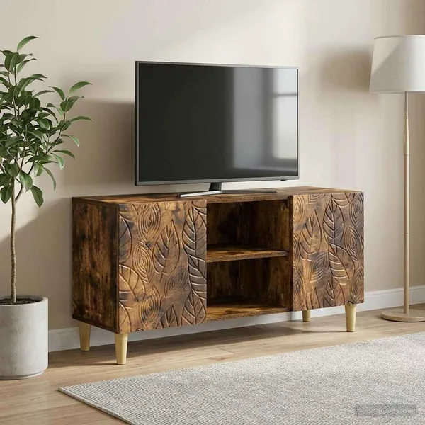 Meuble TV 102 x 34,5 x 50 cm Chêne fumé Bois d'ingénierie