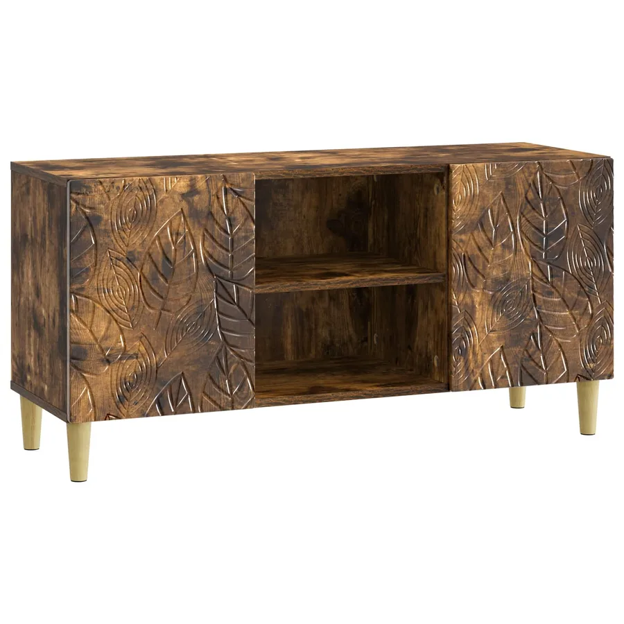 Meuble TV 102 x 34,5 x 50 cm Chêne fumé Bois d'ingénierie - 2