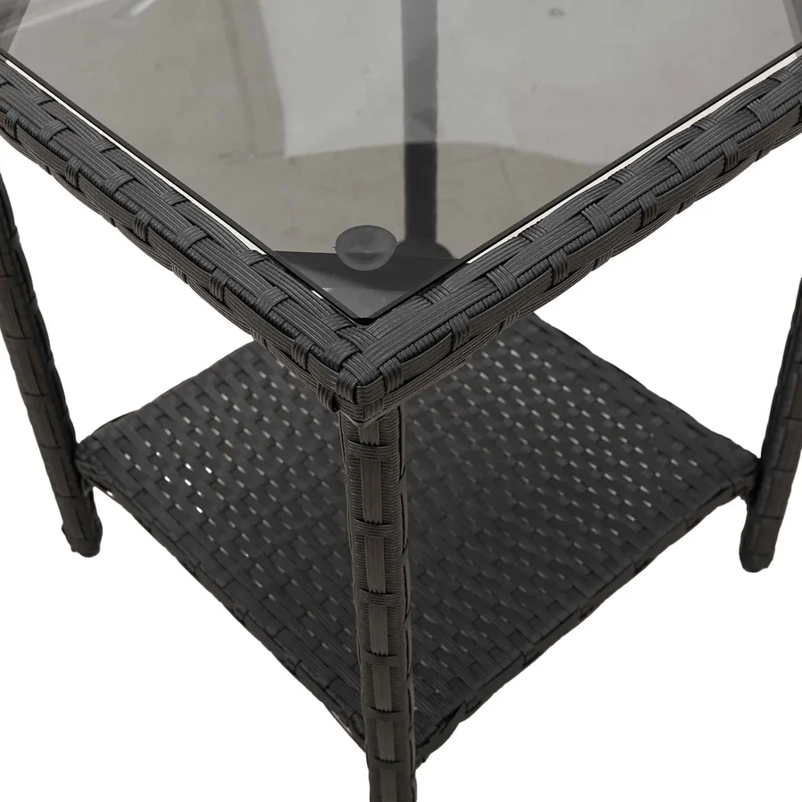 Canapé de jardin 2 pcs Noir et turquoise Poly rotin - 8