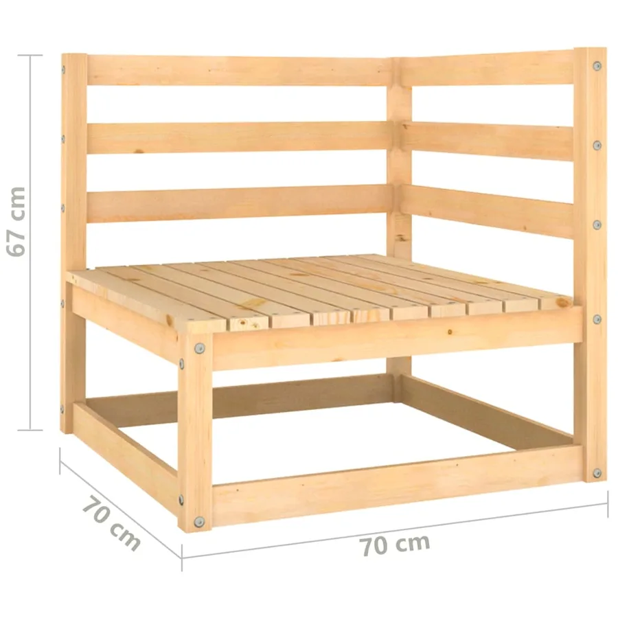 Salon de jardin 10 pcs avec coussins Bois de pin massif - 8