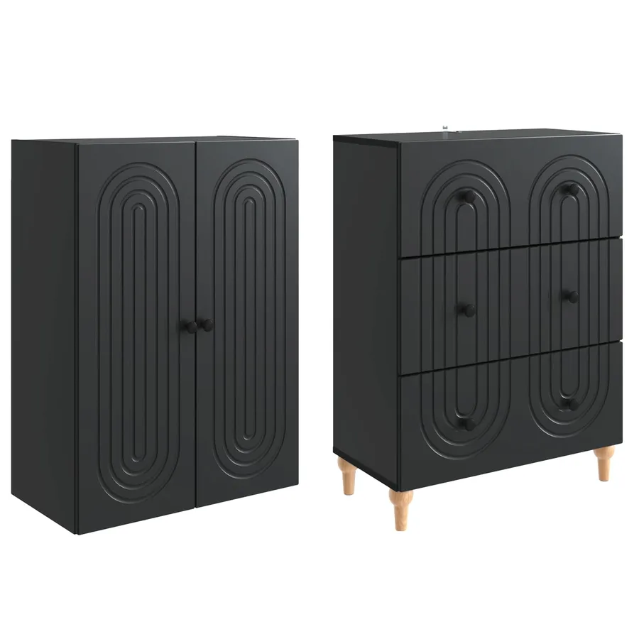 Ensemble de Meubles 2 pcs 66 x 34,5 x 90 cm Bois d'ingénierie - 4