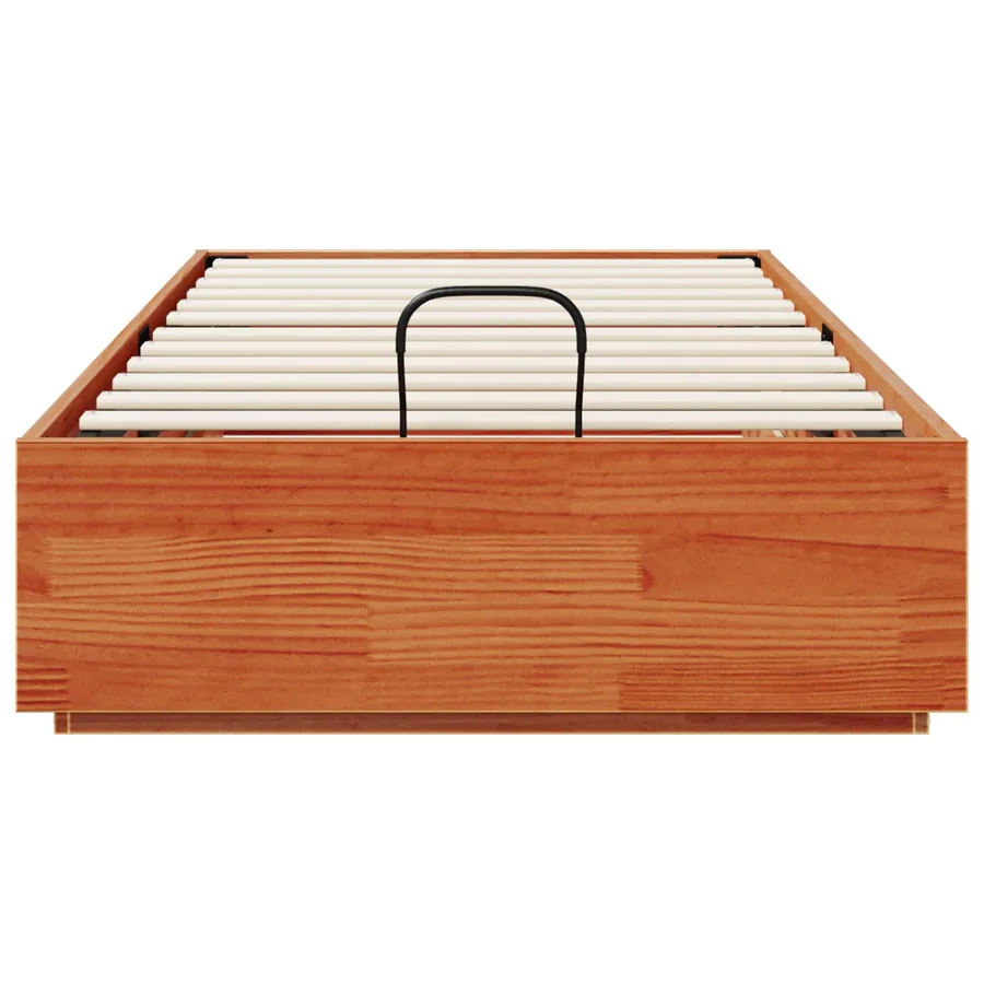 Cadre de lit ottoman avec rangement Brun cire 75 x 190 cm - 7