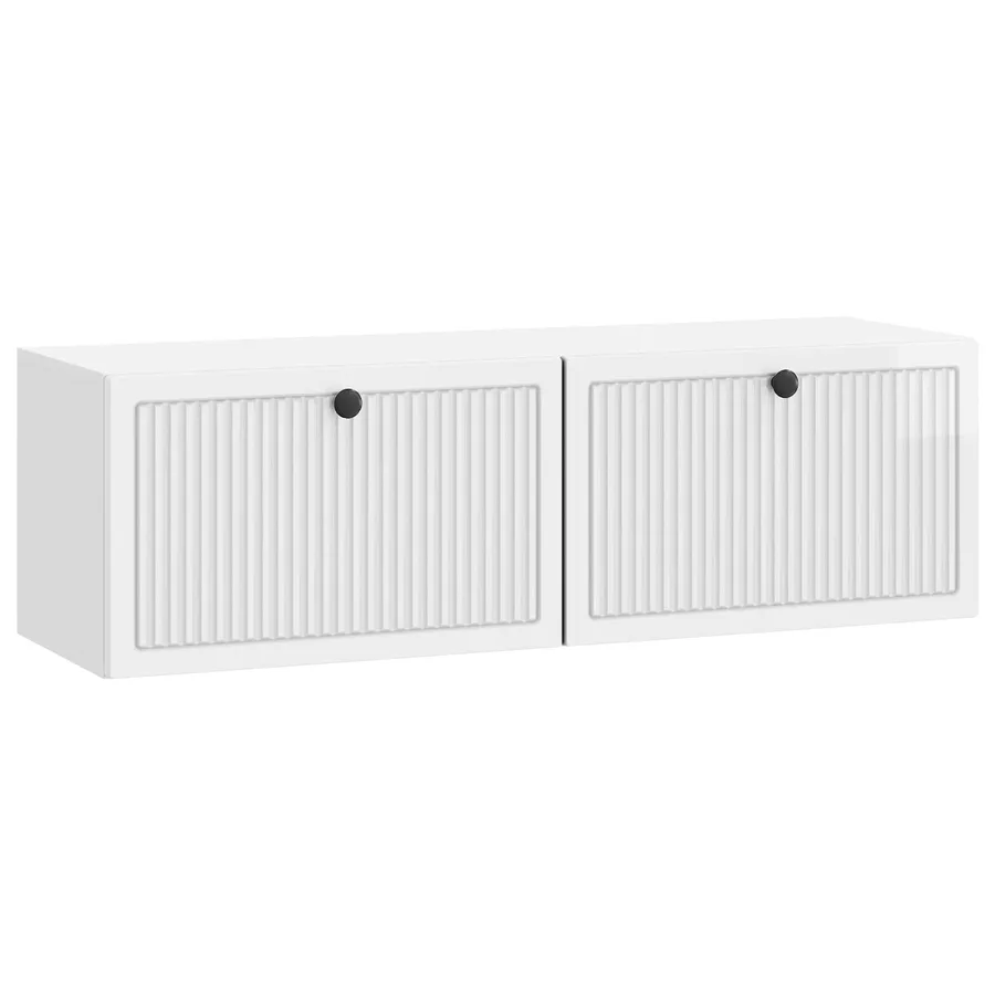 Meuble TV mural Montage mural Blanc brillant 98 x 31 x 30 cm - 2
