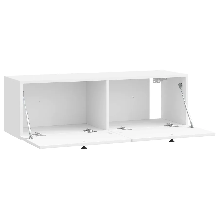 Meuble TV mural Montage mural Blanc brillant 98 x 31 x 30 cm - 5