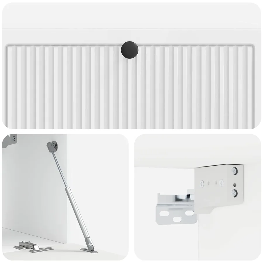 Meuble TV mural Montage mural Blanc brillant 98 x 31 x 30 cm - 9