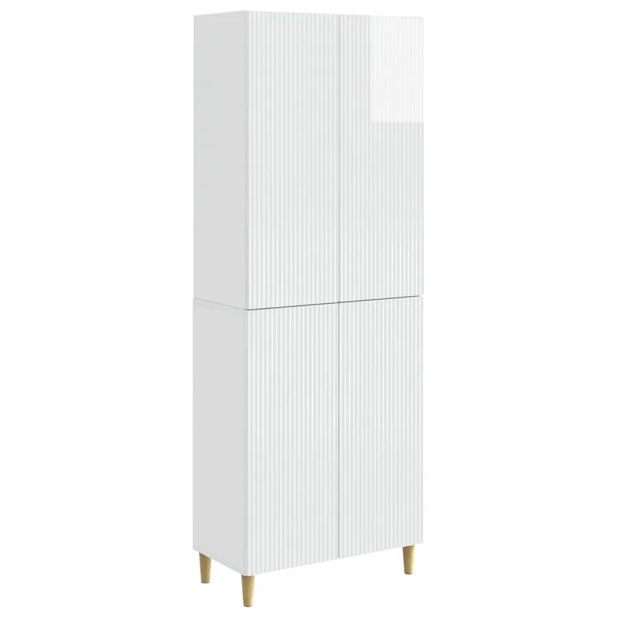 Ensemble de Meubles 2 pcs Blanc brillant 66 x 34,5 x 90 cm - 2