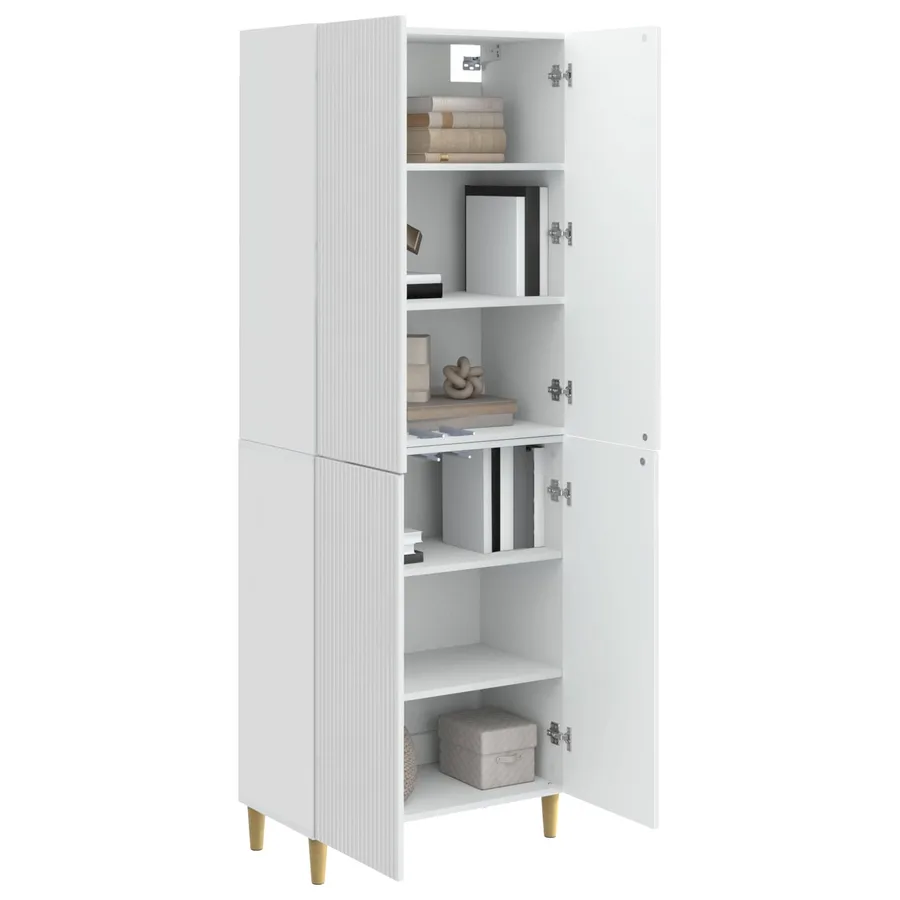 Ensemble de Meubles 2 pcs Blanc brillant 66 x 34,5 x 90 cm - 3