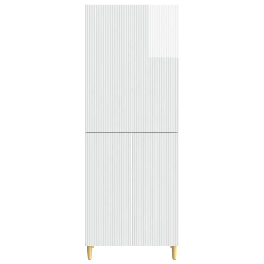 Ensemble de Meubles 2 pcs Blanc brillant 66 x 34,5 x 90 cm - 5