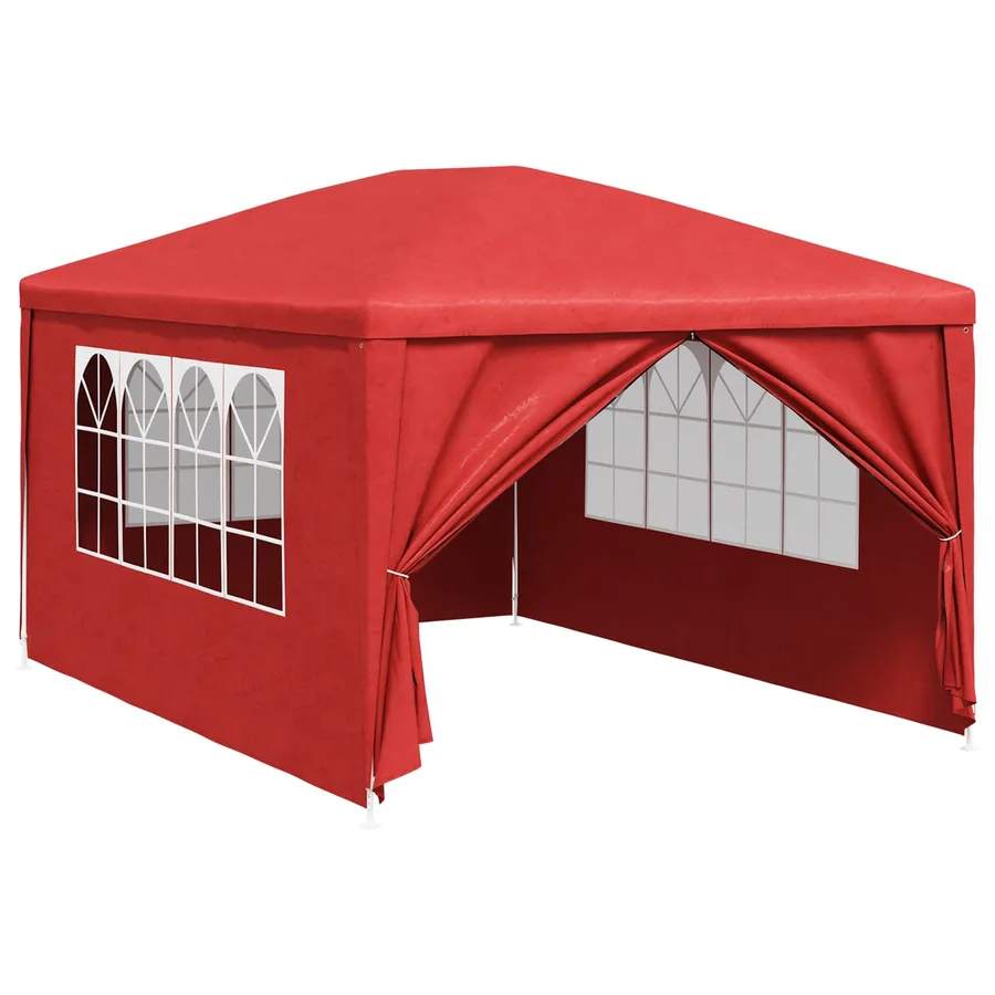 Tente de fête 400 x 300 x 255 cm Rouge PE et acier - 2