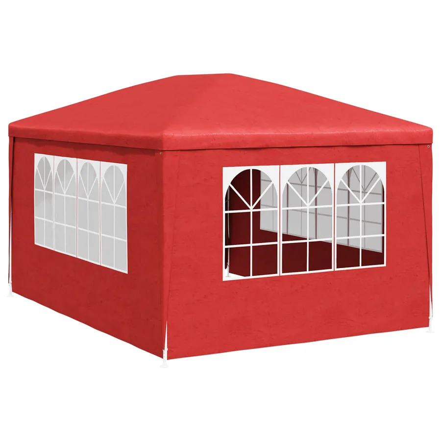 Tente de fête 400 x 300 x 255 cm Rouge PE et acier - 6