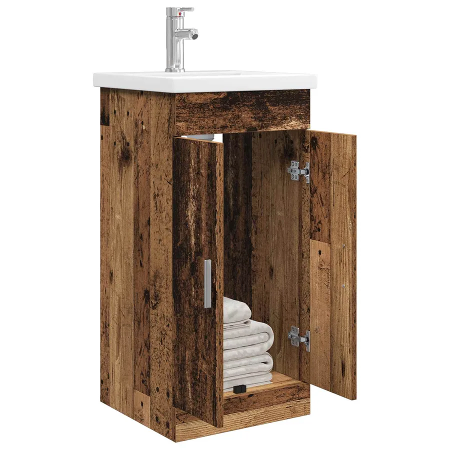 Meuble de salle de bain avec évier Bois ancien - 3
