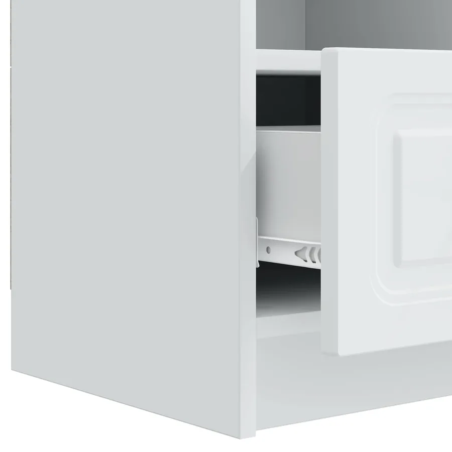 Meuble TV Blanc 102 x 34,5 x 47 cm Bois d'ingénierie - 9