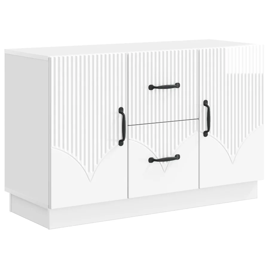 Buffet Blanc brillant 89 x 34,5 x 57 cm Bois d'ingénierie - 2