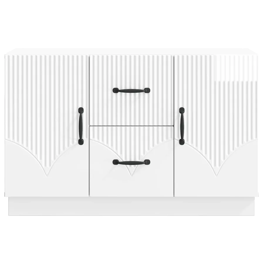 Buffet Blanc brillant 89 x 34,5 x 57 cm Bois d'ingénierie - 6