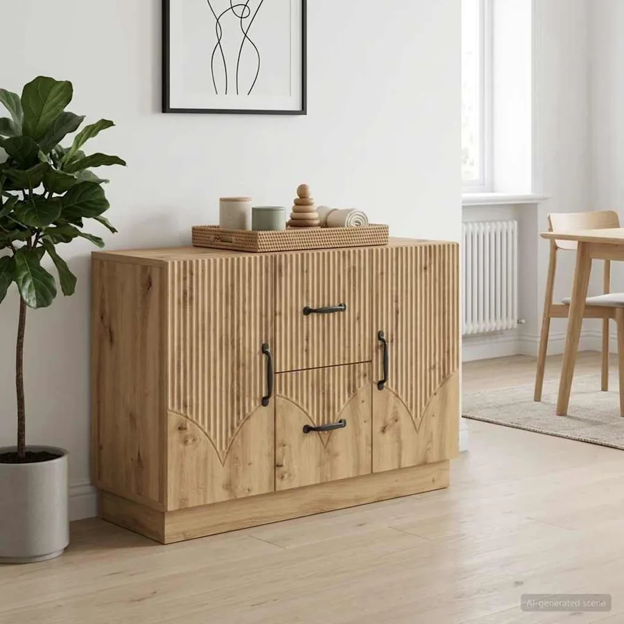 Buffet Chêne artisanal 89 x 34,5 x 57 cm Bois d'ingénierie