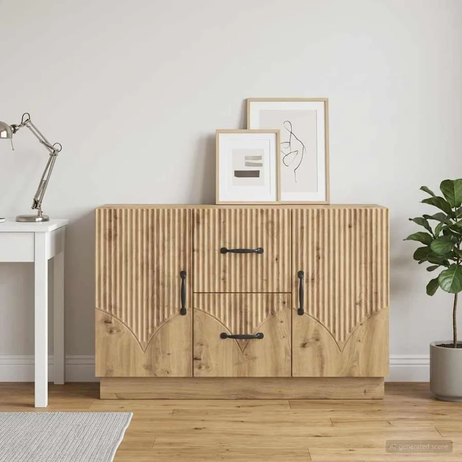 Buffet Chêne artisanal 89 x 34,5 x 57 cm Bois d'ingénierie - 4