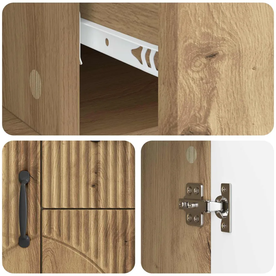 Buffet Chêne artisanal 89 x 34,5 x 57 cm Bois d'ingénierie - 9