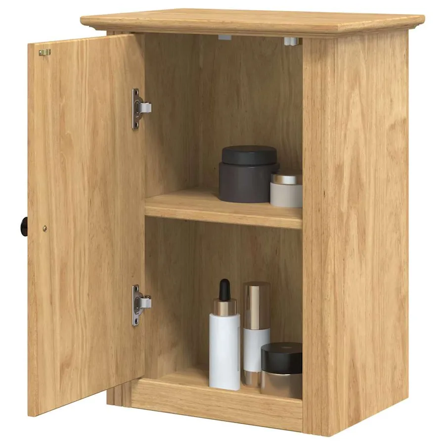 Armoire murale de salle de bain avec stockage BODO Marron miel - 3