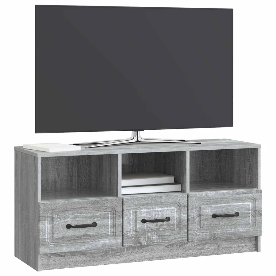Meuble TV Sonoma gris 102 x 34,5 x 47 cm Bois d'ingénierie - 3