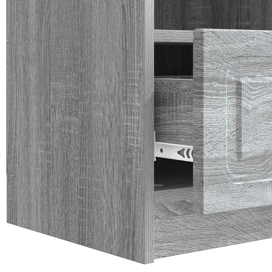 Meuble TV Sonoma gris 102 x 34,5 x 47 cm Bois d'ingénierie - 9