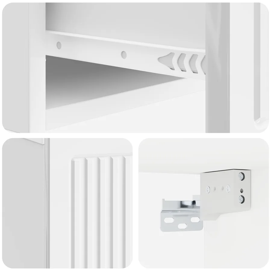 Cabinet de chevet 2 pcs Blanc brillant 49 x 34,5 x 20 cm - 10