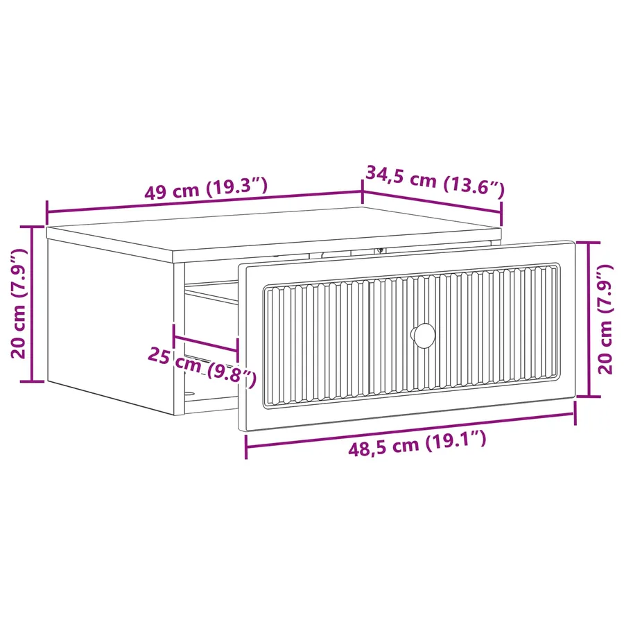 Cabinet de chevet 2 pcs Blanc brillant 49 x 34,5 x 20 cm - 12