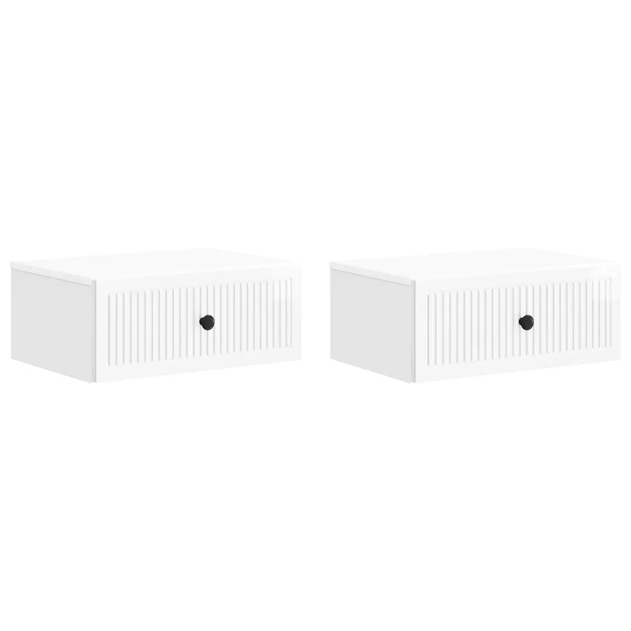 Cabinet de chevet 2 pcs Blanc brillant 49 x 34,5 x 20 cm - 2