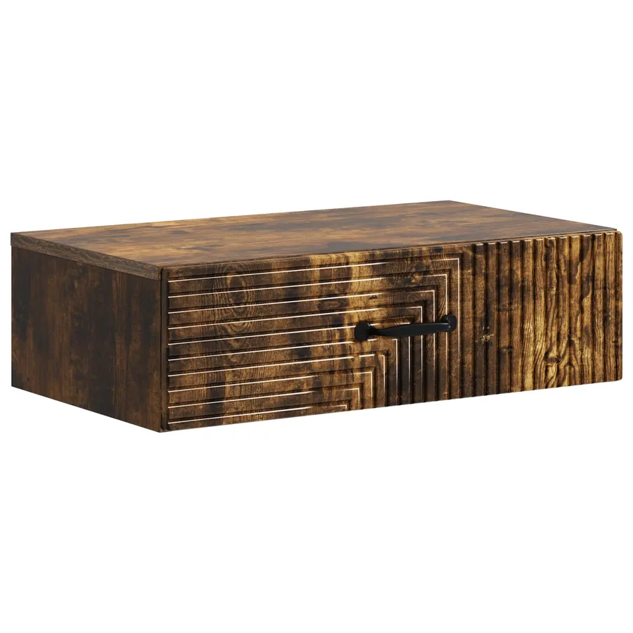 Table d'appoint murale Chêne fumé 59 x 34,5 x 17 cm - 2