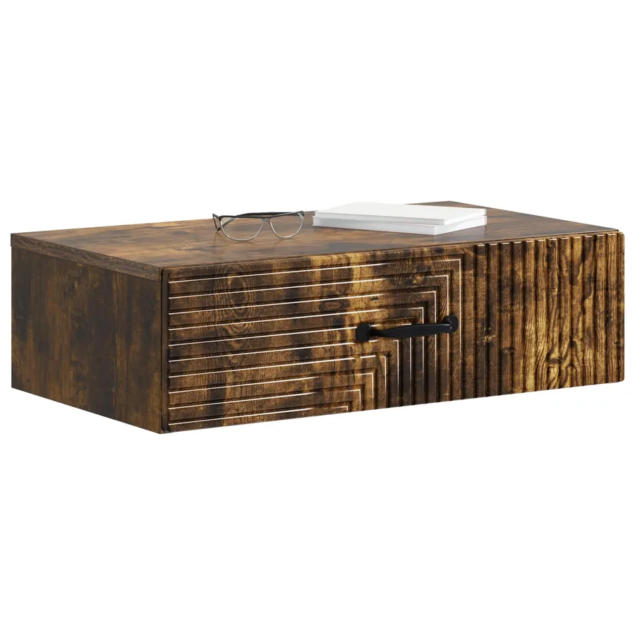 Table d'appoint murale Chêne fumé 59 x 34,5 x 17 cm - 3