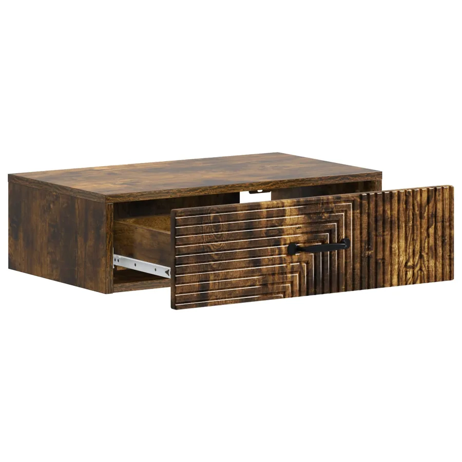 Table d'appoint murale Chêne fumé 59 x 34,5 x 17 cm - 4