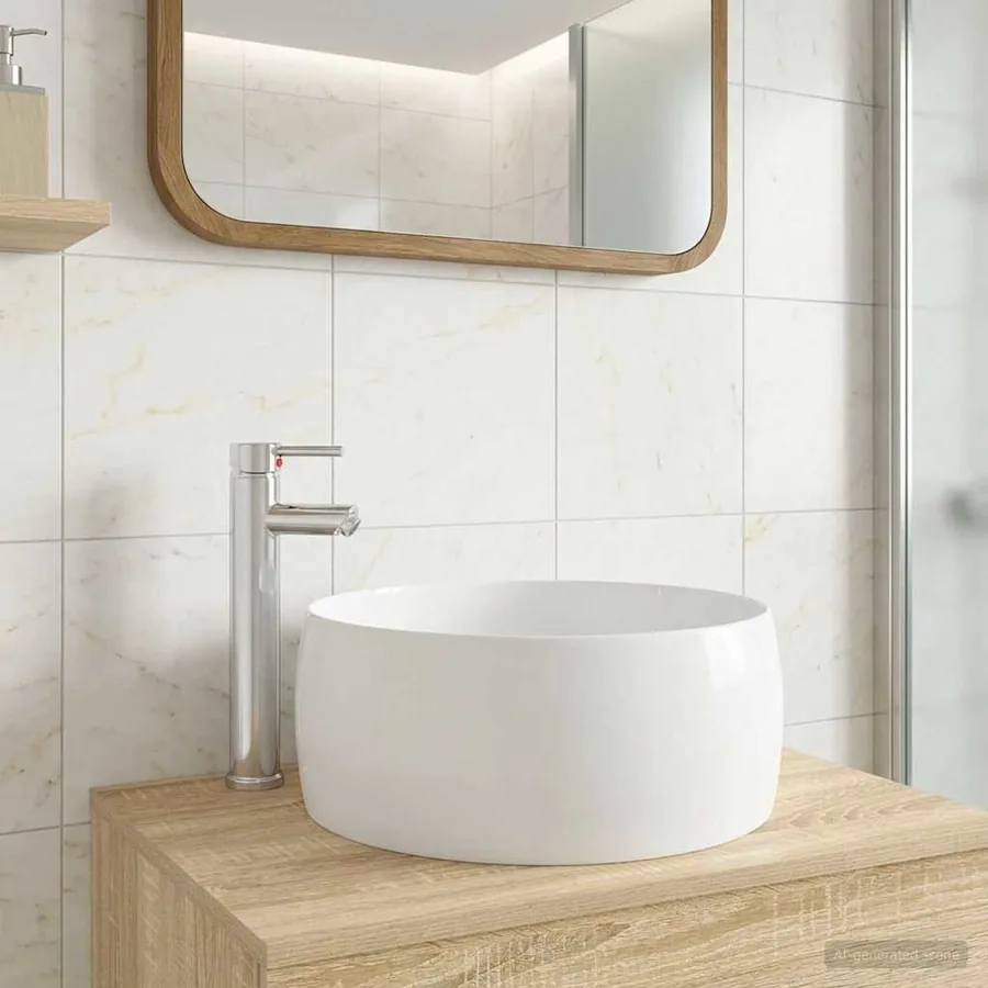 Lavabo de salle de bains Chrome 38,5 x 38,5 x 16 cm métal