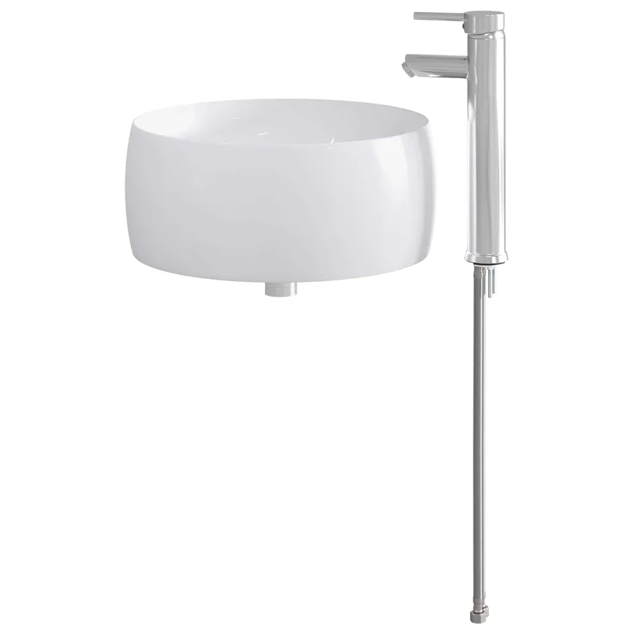 Lavabo de salle de bains Chrome 38,5 x 38,5 x 16 cm métal - 6