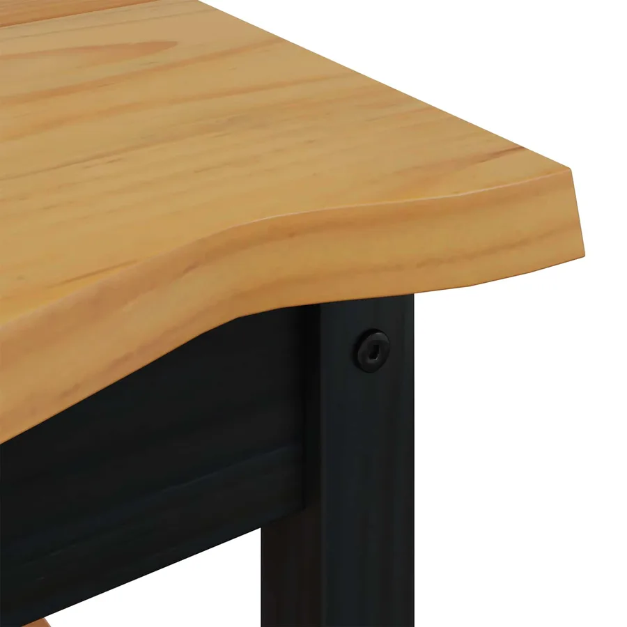 Table d'appoint EKAI Noir 50 x 50 x 45,5 cm Bois de pin massif - 7