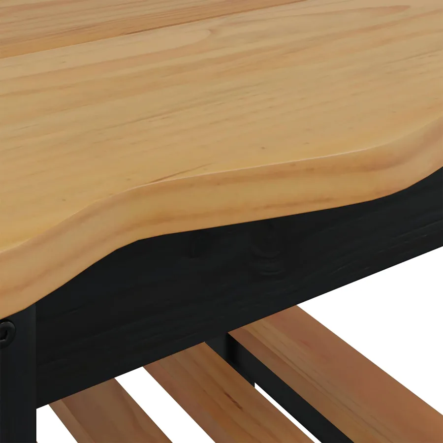 Table d'appoint EKAI Noir 50 x 50 x 45,5 cm Bois de pin massif - 8