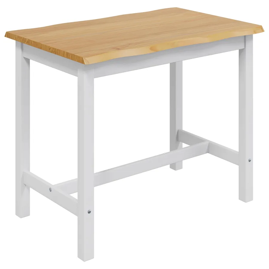 Table haute EKAI Blanc 112 x 70 x 91 cm Bois de pin massif - 2