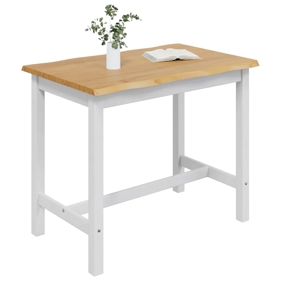 Table haute EKAI Blanc 112 x 70 x 91 cm Bois de pin massif - 3