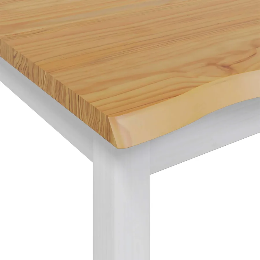 Table haute EKAI Blanc 112 x 70 x 91 cm Bois de pin massif - 7