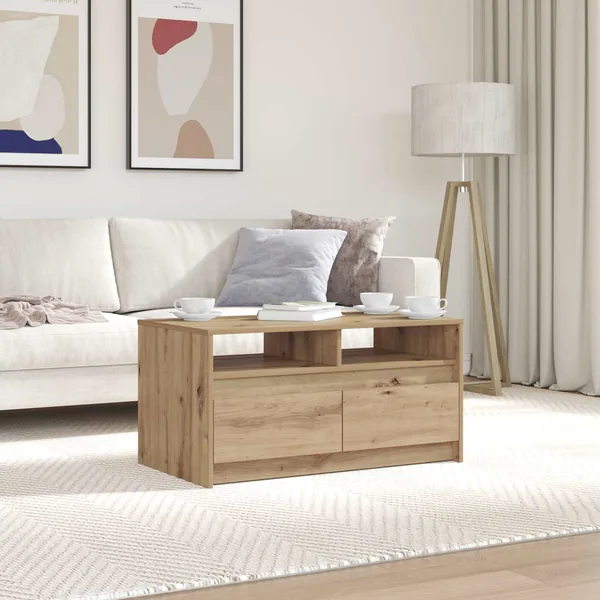 Table basse Chêne artisan 90 x 50 x 45 cm Bois d'ingénierie