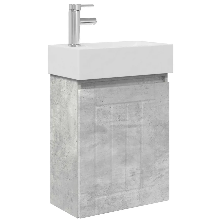 Meuble de salle de bain avec robinet Gris béton - 2