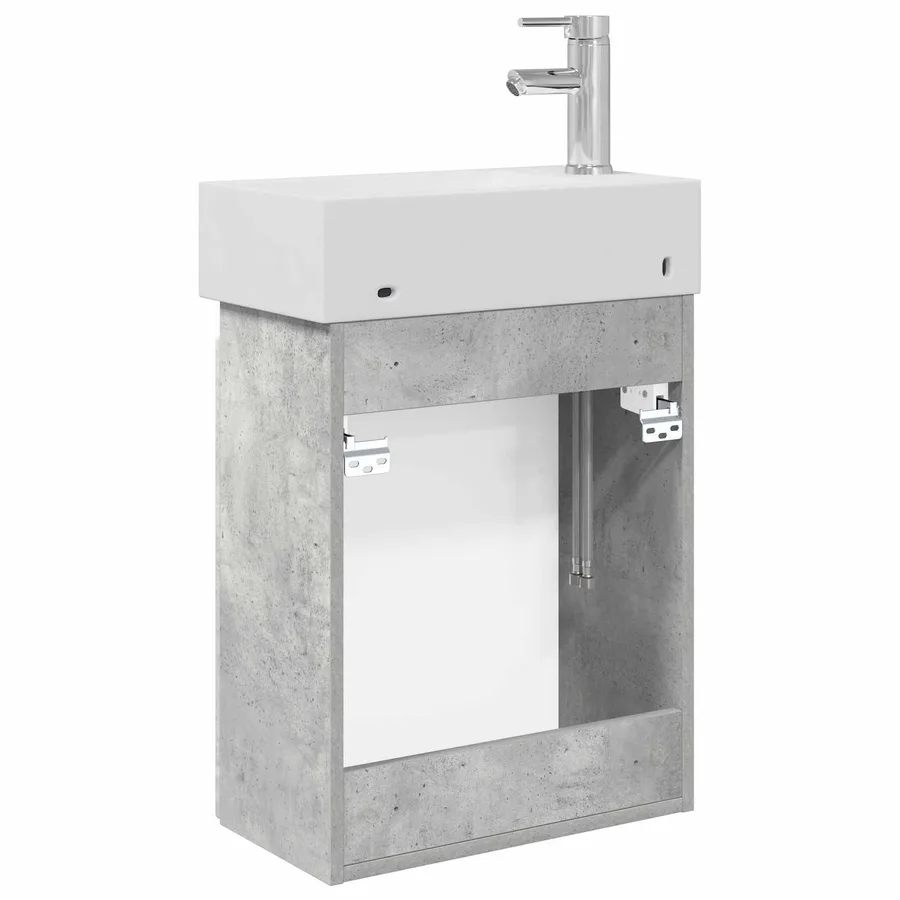 Meuble de salle de bain avec robinet Gris béton - 7