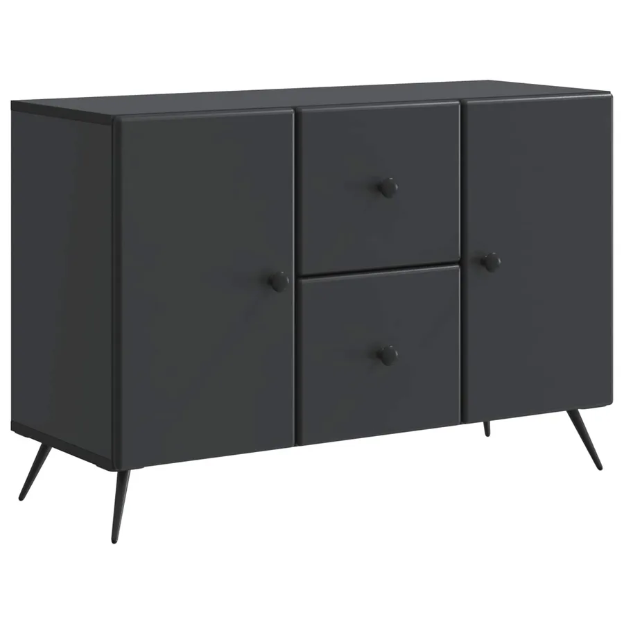 Buffet avec tiroir Noir 89 x 34,5 x 60 cm Bois d'ingénierie - 2