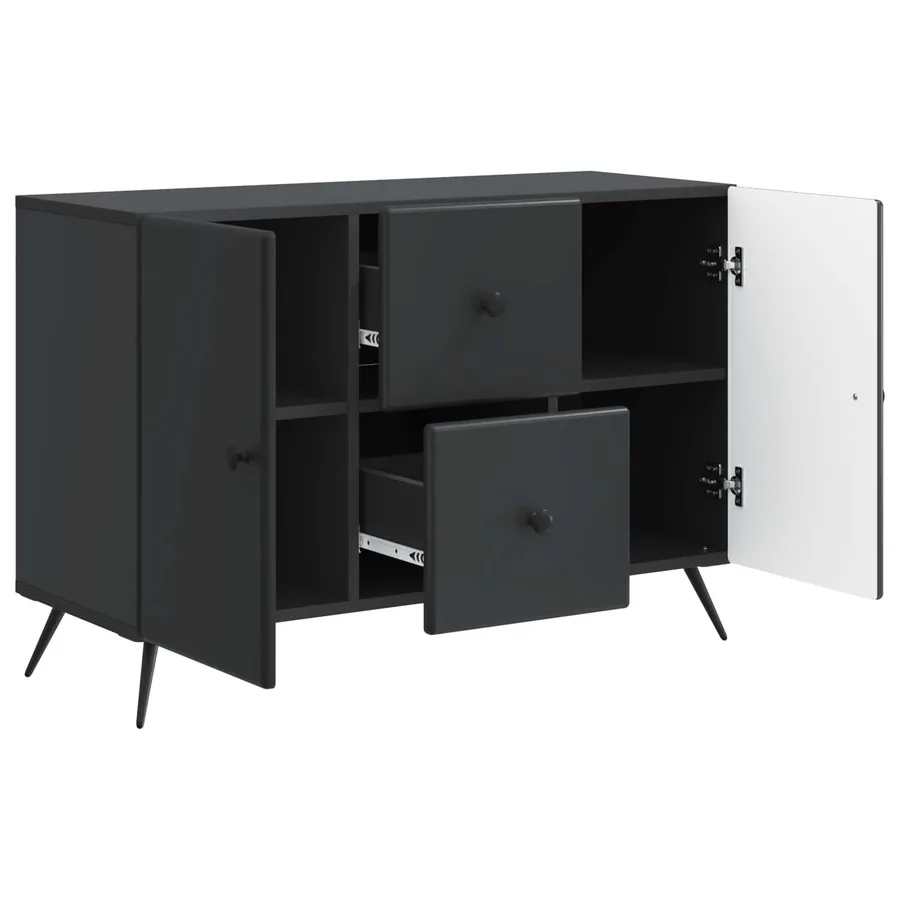 Buffet avec tiroir Noir 89 x 34,5 x 60 cm Bois d'ingénierie - 5
